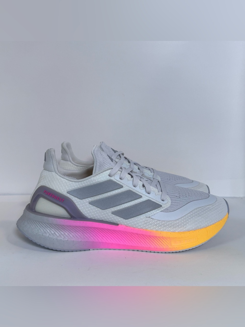 Adidas Pureboost 5 Running  Shoes Women’s 8 Grey Multi Color Sneakers Athletic